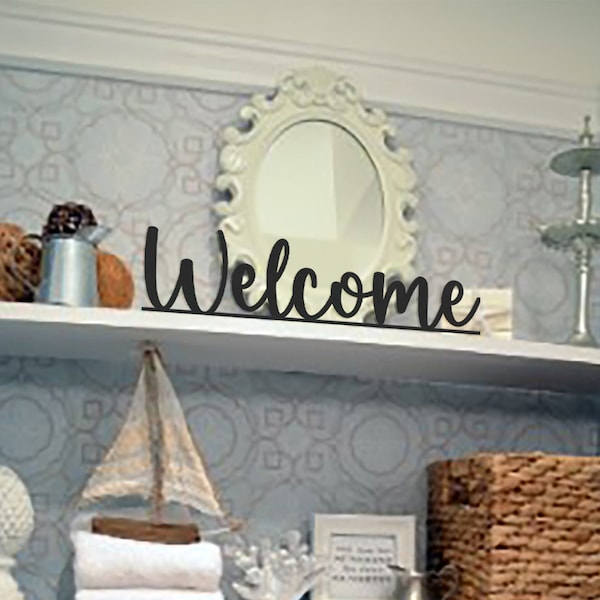 Welcome Tabletop Sign for Shelf,Home Decor Letters, Wooden word freestanding,Welcome Tabletop decor,Welcome desk decor,Housewarming gifts