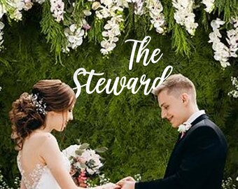 Cartello con nome di famiglia di erba per matrimonio personalizzato, cartello di matrimonio in legno, sfondo di nozze, cartello del cognome, cartello sullo sfondo del muro di erba, cartello del muro verde regalo