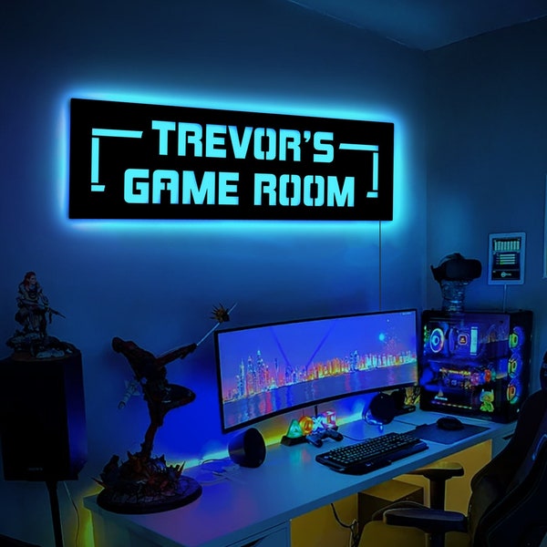 Custom Boys Name Neon Led Wall Panel Decor,Game Room led decor,Gamer room neon light,Boys Led Sign,Led lights for gaming room,Birthday Gifts