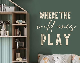 Where the Wild Ones Play Sign, Safari Playroom Wooden Wall art, Jungle Nursery Sign,playroom sign,Wood Nursery Decor,kids christmas gift