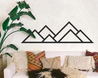 Mountain Wood Wall Art,Mountain Geometric Wooden Artwork,Mountain wooden Wall Decor,Natural Wood Sign ,Above Bed Wall Decor, New home gift