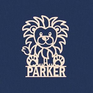 Cute Lion King Custom Name Sign,Wood Safari Nursery Decor,Animal Theme Wooden Kids Name Sign,jungle Nursery Wall Art,kids christmas gift