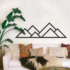 Mountain Wood Wall Art,Mountain Geometric Wooden Artwork,Mountain wooden Wall Decor,Natural Wood Sign ,Above Bed Wall Decor, New home gift