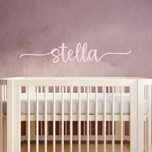 Baby Girl Nursery sign,above crib name sign,Wooden Kids Name Sign, Girls name cutout,Children's Room Art, kids room decor,christmas gifts