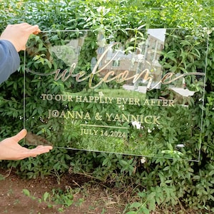 Custom Wedding Welcome Sign, Rustic Wedding Clear Acrylic Sign,Welcome Engagement Party Sign,Rustic Wedding Decor,Boho Wedding Gifts