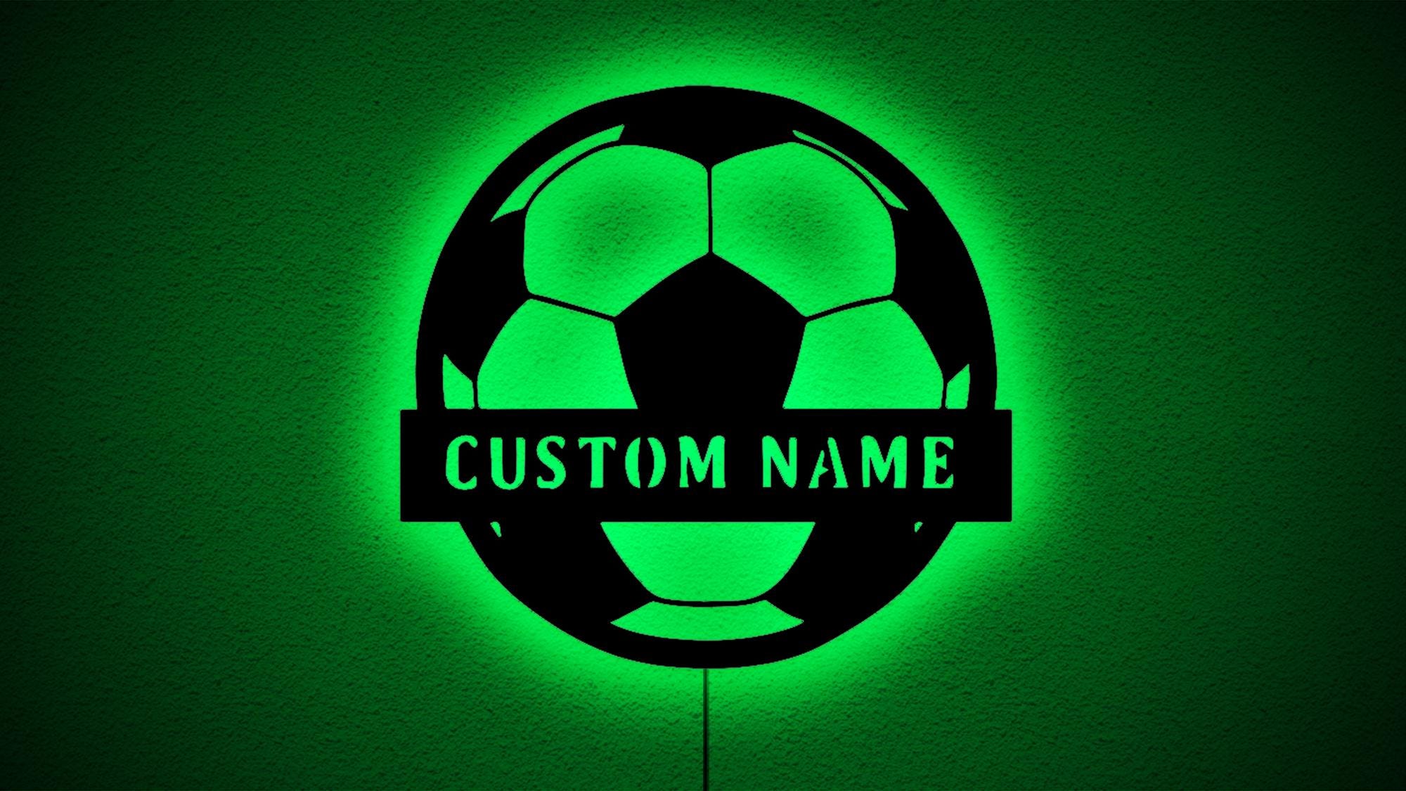 Custom Soccer Ball Kids Name Neon Led Wall Decor,boy Led Sign,football ...
