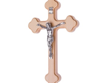 Budded Wooden Crucifix Jesus Christ Cross Religious Housewarming Gift