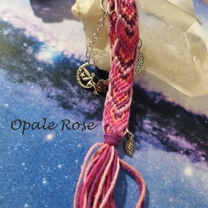 Key ring with carabiner and Fairy Moon leaf charms Bag charm Christmas gift Pleasure of giving