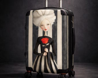 Art Suitcase, Aesthetic Travel Luggage, Unique Carry On Suitcase, Fashion Travel Bag, Designer Luggage, Gift for Her