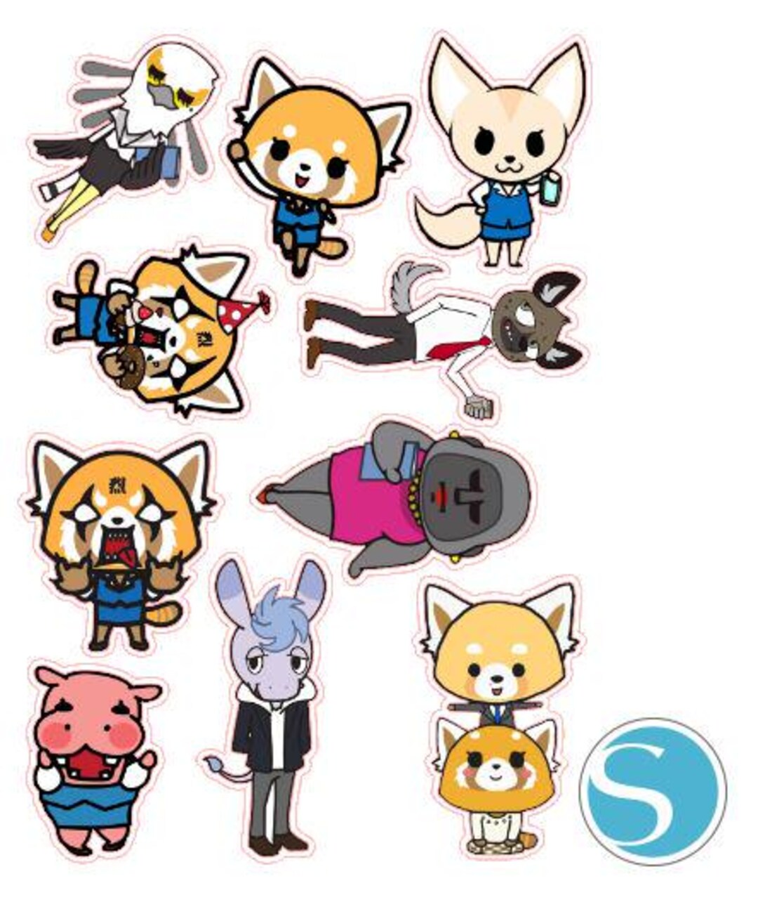 Aggretsuko, Cameo Stickers Cutting File - Etsy