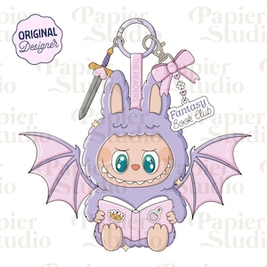 Fantasy Bookish Trinket Doll PNG SVG, Cute Bookish clipart, Designs for Stickers, Booklover png, Commercial Use, Trendy for Book Lovers