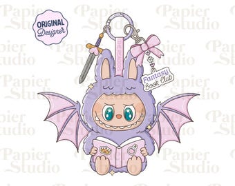 Fantasy Bookish Trinket Doll PNG SVG, Cute Bookish clipart, Designs for Stickers, Booklover png, Commercial Use, Trendy for Book Lovers