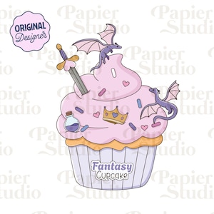 Dragons Fantasy Cupcake PNG SVG, Bookish clipart, Cute Fourth Wing Dragon png, Designs for Stickers, Trendy for Book Lovers Commercial Use