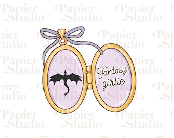 FANTASY Girlie PNG SVG, Aesthetic Bookish clipart, Cute Fourth Wing Dragon png, Designs for Stickers, Trendy for Book Lovers Commercial Use
