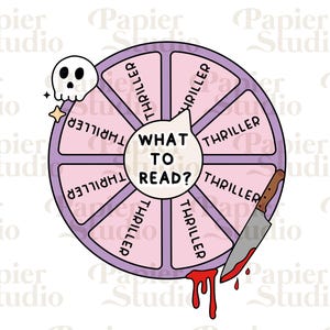 THRILLER Bookish PNG SVG, Bookish png, Bookish clipart, Designs for Stickers, Bookmark, Shirts, Libbey Cups & Keychains, Cute Artsy Design