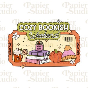 Cozy BOOKISH PNG SVG, Bookish png, Book clipart, Designs for Stickers, Bookish Clipart, Library clipart, Reading quote, Bookish illustration