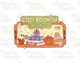 Cozy BOOKISH PNG SVG, Bookish png, Book clipart, Designs for Stickers, Bookish Clipart, Library clipart, Reading quote, Bookish illustration