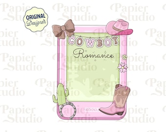 Cowboy Romance Kindle Girlie PNG SVG, Cute Trendy Bookish Clipart, Kindle Sticker Design, Commercial Use Cut File, Romance Book Lover Design