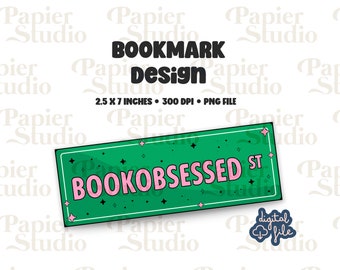 BOOKISH Bookmark Design, PNG File, Aesthetic printed bookmark, Cute Book mark, Printable bookmark for Commercial use