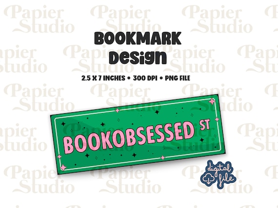 BOOKISH Bookmark Design, PNG File, Aesthetic printed bookmark, Cute Book mark, Printable bookmark for Commercial use