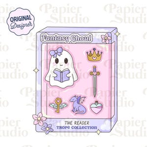 Fantasy Ghoul PNG SVG, Bookish clipart, Cute Fourth Wing Dragon png, Designs for Stickers, Trendy for Book Lovers Commercial Use Design