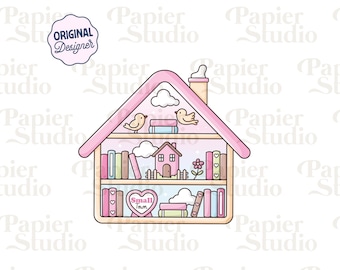 Small Town Romance Bookshelf PNG SVG, Cute Bookish Clipart, Kindle Sticker Design, Booklover Commercial Use, Romance Book Lover Design
