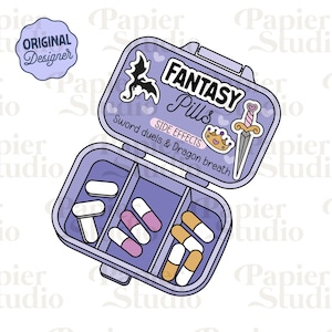 Dragon FANTASY Pill Box PNG SVG, Trendy Bookish clipart, Cute Fourth Wing Dragon png, Designs for Stickers, Bookmarks, Artsy Commercial Use
