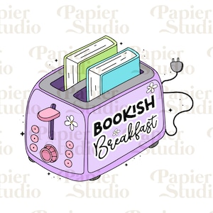 BOOKISH breakfast PNG SVG, Bookish png, Book clipart, Designs for Stickers, Bookmarks, Shirts, Libbey Cups & Keychains, Bookish Clipart png