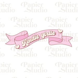 Kindle Girlie PNG SVG, Clipart livresques coquets tendance mignon, conception d&#39;autocollant Kindle, fichier de coupe pour un usage commercial, conceptions Artsi de bibliothécaire