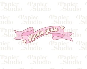 Kindle Girlie PNG SVG, Cute Trendy Coquetteful Bookish Clipart, Kindle Sticker Design, Commercial Use Cut File, Booklover Artsi Designs