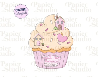 Small Town Romance Cupcake PNG SVG, Cute Trendy Bookish Clipart, Kindle Sticker Design, Booklover Commercial Use, Romance Book Lover Design