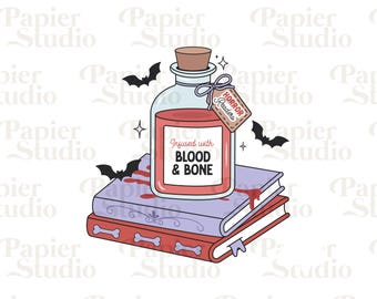 Horror Books PNG SVG, Cute Bookish clipart, Artsy Designs for Stickers, Bookmark, Trendy aesthetic for Book Lovers, Commercial Use Cut File