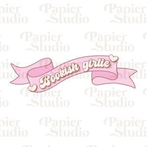 LIVRE Girlie PNG SVG, Clipart livresques mignons, conception d&#39;autocollant Kindle, usage commercial couper fichier, esthétique tendance pour les amateurs de livres Artsi Designs
