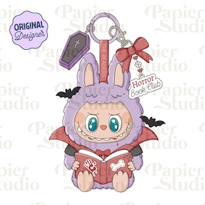 Horror Bookish Trinket Doll PNG SVG, Cute Bookish clipart, Designs for Stickers, Booklover png, Commercial Use, Trendy for Book Lovers