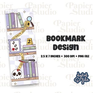 Thriller Bookshelf Bookmarks Design PNG, Trendy printed bookmark, Cute Bookish Book mark, Printable True Crime book marks for Commercial use