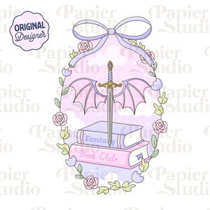 Dragon Fantasy Coquett Frame PNG SVG, Bookish clipart, Cute Fourth Wing Dragon png, Designs for Stickers, Trendy Commercial Use, Book Lovers