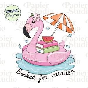 Booked For Vacation PNG SVG, Cute Bookish clipart, Designs for Stickers, Booklover png, Commercial Use, Trendy Aesthetic for Book Lovers