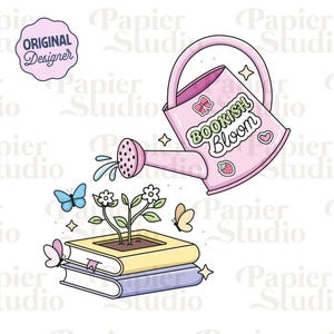LIVRES Bloom PNG SVG, clipart livresques mignons, dessins pour autocollants, png Booklover, fichier de coupe pour usage commercial, esthétique tendance pour les amateurs de livres