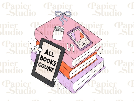 All BOOKS count PNG SVG, Bookish png, Book clipart, Designs for Stickers, Bookish Clipart, Library clipart, Reading quote, Kindle book club