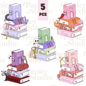 Bookish Bookstore Bundle PNG SVG, Trendy Bookish Clipart, Design for Stickers, Trendy Aesthetic for Book Lovers, Bookish Commercial Use Png