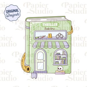 Thriller & True Crime Bookstore PNG SVG, Cute Bookish clipart, Design for Stickers, Trendy Aesthetic for Book Lover, Commercial Use Cut File