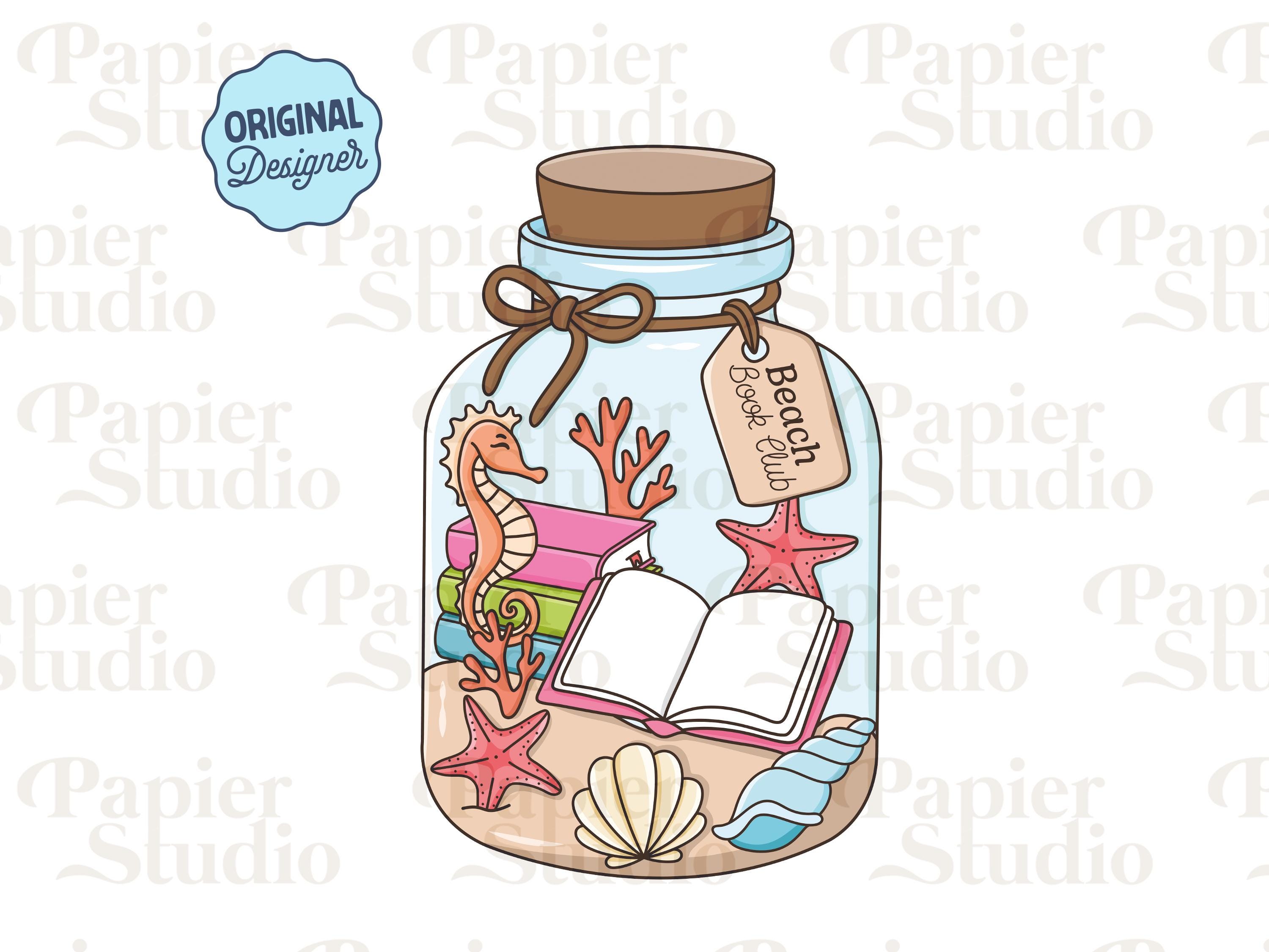 Summer Beach Book Club PNG SVG, Cute Bookish clipart, Designs for Stickers, Booklover png, Commercial Use, Trendy Aesthetic for Book Lovers