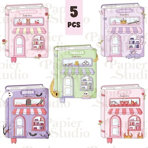 Bookish Bookstore Bundle PNG SVG, Trendy Bookish Clipart, Design for Stickers, Trendy Aesthetic for Book Lovers, Bookish Commercial Use Png