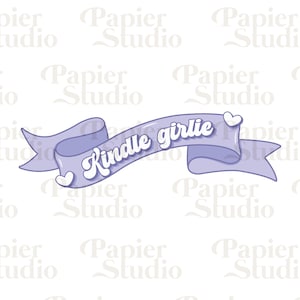Kindle Girlie PNG SVG, Clipart livresques coquets tendance mignon, conception d&#39;autocollant Kindle, usage commercial esthétique tendance pour les amateurs de lecture