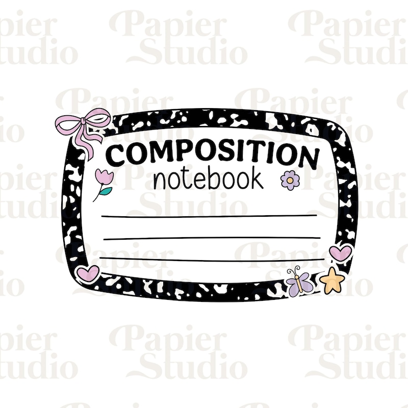 Composition Label Svg - Etsy