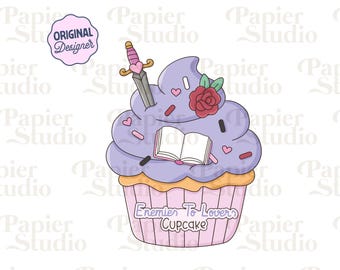 Enemies To Lovers Cupcake PNG SVG, Cute Trendy Bookish Clipart, Kindle Sticker Design, Booklover Commercial Use, Romance Book Lover Design