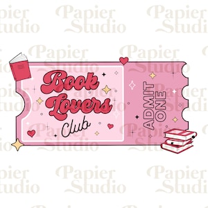 Book Lovers Club png, clipart livre, modèles d&#39;autocollants, clipart livresques, club de lecture, création de marque-pages, amoureux des livres, stickers livre, marque-page