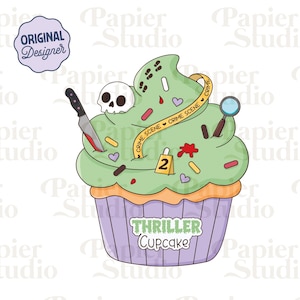 Thriller & True Crime Cupcake PNG SVG, Bookish clipart, Designs for Stickers, Trendy Aesthetic for Book Lover, Commercial Use Cut File
