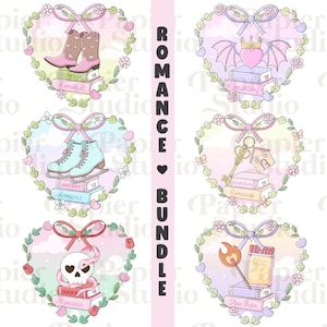 Romanze Buch Tropen Bundle PNG SVG, Bookish Clipart, Design für Aufkleber, trendige Ästhetik für Buchliebhaber, Romantik Liebhaber, kommerzielle Nutzung