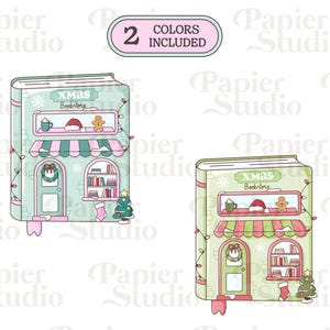 Bookish Christmas Bookstore PNG SVG, Cute Bookish Christmas clipart, Winter Designs for Stickers, Commercial Use Winter Christmas Png